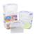 Readsky Plastic Small Transparent Storage Bin Container Box with Purple Handles  6 Packs