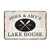 Pattern Pop Personalized Vintage Distressed Look Lake House Metal Room Sign