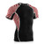 N- A Mens Short Sleeve Compression Workout T Shirt Red and White Striped