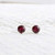 Genuine Garnet Tiny 4mm Stud Earrings Sterling Silver January Birthstone Gift For Women