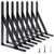 AWX Heavy Duty Shelf Brackets 12 inches x 8 inches with Screws - 8 Pack Black Metal Shelf Brackets - Shelf Support Angle Brackets for Shelves - L Brackets Heavy Duty Floating Shelf Brackets