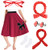 JustinCostume Women_s 50_s Outfit Poodle Skirt Costume Kit -XS S -US 0-6-  Red-