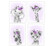 Baby Girl Nursery Wall Art Purple Floral Crown Safari Animals Elephant Giraffe Lion Zebra Decor 4 UNFRAMED PRINTS