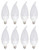 Set of 8 GE Lighting 4W LED Light Bulb 40W Equivalent Soft White Bent Tip Candelabra Base Dimmable (8 Bulbs)