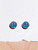 8mm Blue Copper Turquoise Gemstones and Sterling Silver Post Earrings