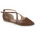 Journee Collection Womens Pointed Toe Crossover Flats Brown  12 Regular US