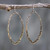 Brass oxidized hammer textured teardrop hoop earrings with sterling silver hooks