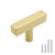 12 Pack LONTAN Kitchen Cabinet Knobs Brushed Brass Cabinet Door Knobs - LS1212GD Modern T Knob Cabinet Pulls Square Brass Drawer Knobs for Bathroom Cabinets  Single Hole