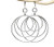 Minimalist Style Medium Size Three Hoop Polished Silver Leverback Earrings
