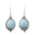925 Sterling Silver  Dangle Earrings  Oval Larimar earrings  Drop Earrings 925 Sterling Silver  Dangle Earrings  Oval Larimar earrings  Drop Earrings