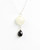 White Moonstone and Black Spinel Gemstone Necklace  June Birthstone Sterling Silver 18 Inch Chain