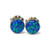 6mm Simulated Blue Opal Titanium Hypoallergenic Stud Earrings