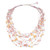 NOVICA Rose Quartz Peach Cultured Freshwater Pearl Silver Plated Beaded Necklace  20.75inch   Cascade_