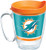 Tervis 1257382 NFL Miami Dolphins Legend Tumbler with Wrap and Orange Lid 16oz Mug, Clear