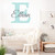 Boys Nursery Printed Teal Pattern Personalized Custom Name and Initial Vinyl Wall Decal  Wall Sticker Decor -Medium-