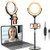 Computer Ring Light for Video Conferencing - Desk Circle Light for Laptop with Adjustable Metal Stand and Phone Holder for Video Recording  Webcam Chat  Makeup  Live Stream  Selfie Photography