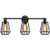 Industrial Bathroom Vanity Light Fixtures  3-Light Farmhouse Wall Sconce Lights with Metal Cage  Vintage Black Vanity Lights with E26 Base  for Bathroom Mirror Cabinet  Dressing Table  Kitchen  Living