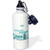 3dRose wb_38114_1 Pink Peace Sign on Zebra Background Sports Water Bottle, 21 oz, White