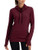 Dry Fit Running Pullover Womens - Fleece Cowl Neck Run Sweater Jacket - Zip Pockets and Thumbholes Maroon