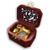 Play -Greensleeves- Brown Wooden Hollow Out Music Box with Sankyo Musical Movement
