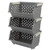 Eagrye Plastic Stackable Storage Bins  Multi-functional Stacking Basket  Grey  Pack of 3