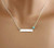 Silver Bar Necklace  Personalized Monogram Horizontal Necklace  Initial Pendant Bar  Bridesmaids Gifts  Name Plate Birthstone Necklace