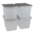Wekiog Grey Plastic Bins with Lids  Large Latching Box  4 Packs  29 Quart