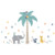 Lambs & Ivy Animal Crackers Jungle Jumbo Wall Appliques, Gray/Blue