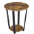 YAHEETECH Industrial End Table  2 Tier Round Side Accent Table with Storage Shelf  Round Sofa Table with Sturdy Metal Frame  Sofa Couch Table for Small Space  Easy Assembly  Rustic Brown