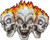 C and D Visionary Application Triple Skull Flames Patch