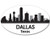 American Vinyl Oval B W Skyline of Dallas Sticker _City Texas tx City Cityscape_