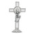 My First Communion Silver Toned and White Enameled Standing Cross with Praying Girl, 3 1/4 Inch