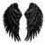 Kennedy Sequins Large Angel Wings Patches Decorative Iron on Sew on Big Patches for Jacket Jeans DIY_ Black