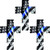 Thin Blue line Cross _ American Flag _ Patriotic Set of Decals _ 7 mil _ Laminated _ UV Protected _ Premium Materials _XSmall_ Blue Line _ Leo_