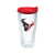 Tervis 1039104 NFL Houston Texans Primary Logo Tumbler with Emblem and Red Lid 24oz, Clear