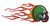 C and D Visionary Application DSX Football Helmet with Flames Patch
