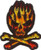 C and D Visionary Application Flaming Skull and Bones Patch