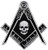 Masonic Black Skull Patch Iron On Embroidered Freemason Mason G Square Compass