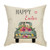 Fahrendom Easter Farmhouse Home Décor Vintage Floral Truck Bunny Sign Decorative Throw Pillow Cover Happy Holiday Spring Decoration Cotton Linen Cushion Case Sofa Couch 18 x 18 in