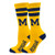 TCK Elite Michigan Wolverines Gold Navy NCAA Licensed Crew sock _6_9_