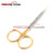 PRECISE CANADA  O.R Grade IRIS Scissors Straight Sharp Sharp Reusable Gold Plated Handle 4.5 inch  New