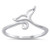 CloseoutWarehouse Rhodium Plated Sterling Silver Designer Whale Tail Ring Size 7
