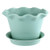 Freeby Wave Lotus Shape Edge Resin Flower Plant Pot with Saucer for Indoor Outdoor Container Gardening _Mulitcolor_ G_