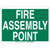 Brady 139637 Aluminum"FIRE ASSEMBLY POINT" Sign, Text, 10" H x 14" W, White on Green