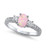CloseoutWarehouse Oval Center Pink Simulated Opal Ring Sterling Silver Size 7