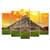 Horgan Art 5 Panels Canvas Painting Wall Art Kukulkan Pyramid Chichen Itza Sunset Picture Prints on Canvas Modern Landscape Unframed Artwork for Living Room Bedroom Home Decor (No Frame)