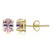 Yellow Gold Flashed Sterling Silver Simulated Pink Tourmaline 7x5mm Oval Stud Earrings
