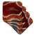 3D Rose Banded Agate-Rust Colored Soft Coasters, Multicolor