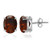 Sterling Silver Garnet 7x5mm Oval Stud Earrings