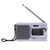 Richer_R FM Radio_ Universal Slim AM FM Mini Radio Portable Stereo Speakers Receiver Music Player Silver with Telescopic Antenna Built_in Speaker.